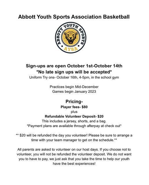 AYSA Basketball Registration Featured Photo