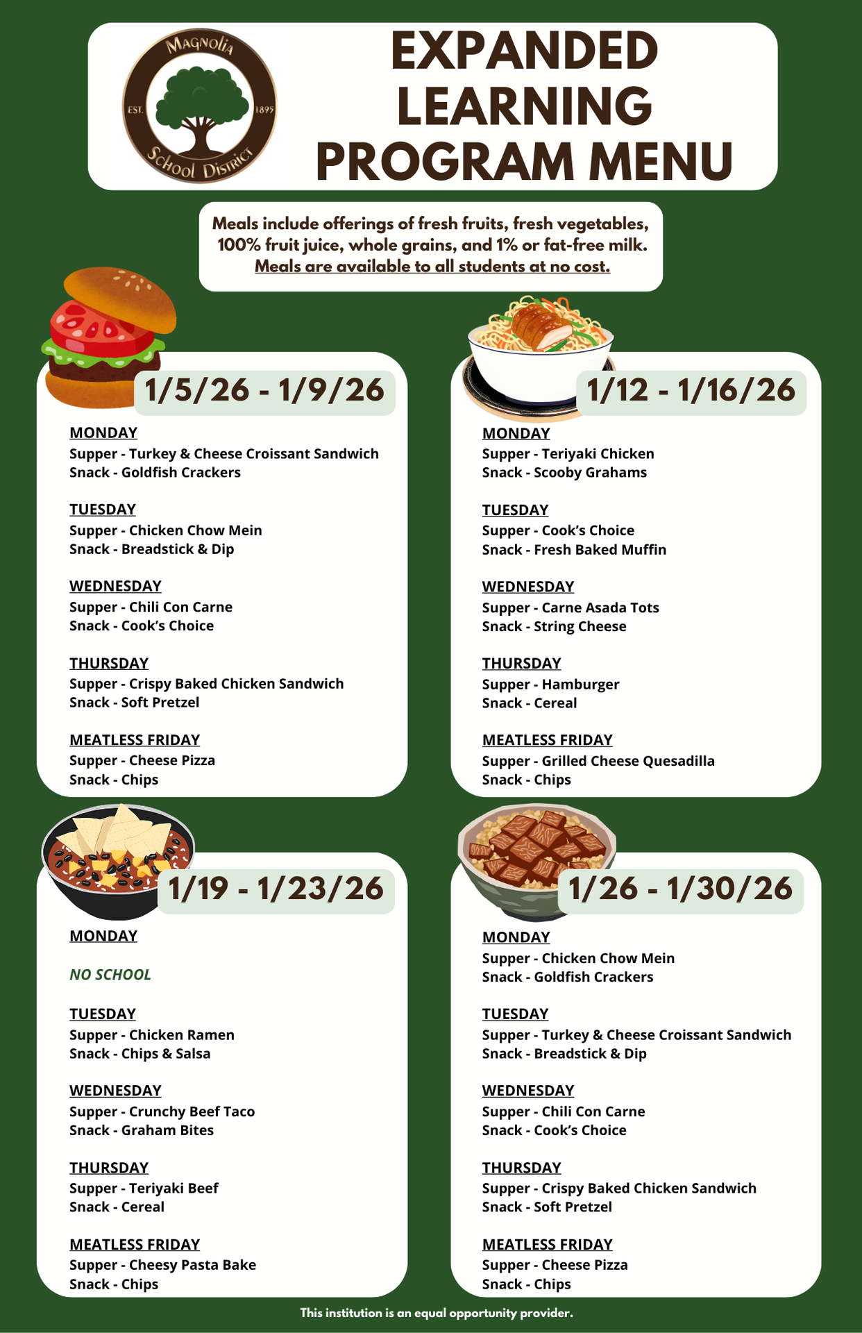 ELP Supper and Snack Menu JAN 2026