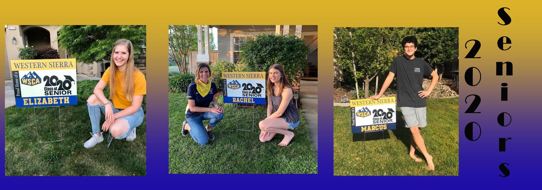 WSCA 2020 seniors with signs