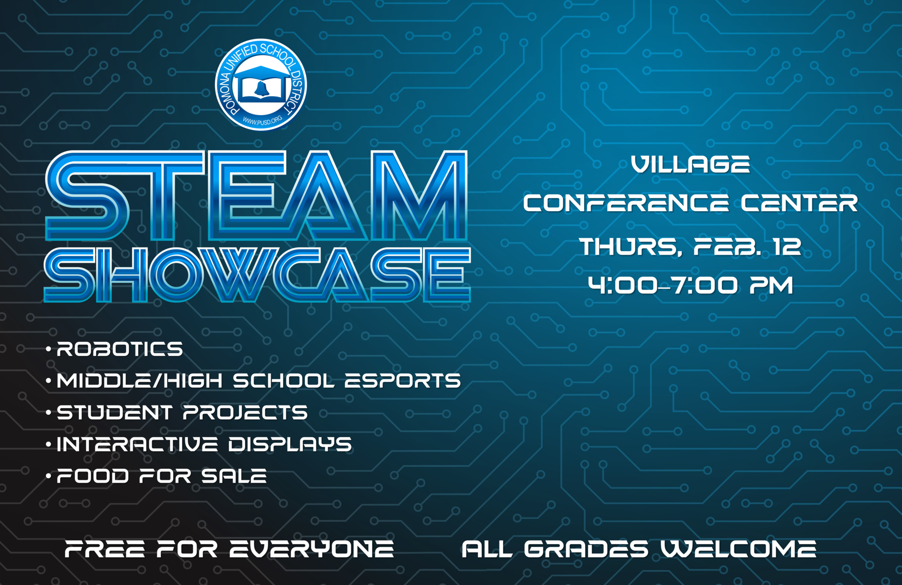 STEAM Showcase on February 12, 2026 website banner for homepage