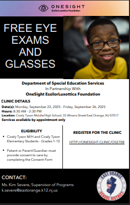 Free eye exam and glasses