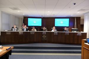 Picture of PUSD board Members at the Dias