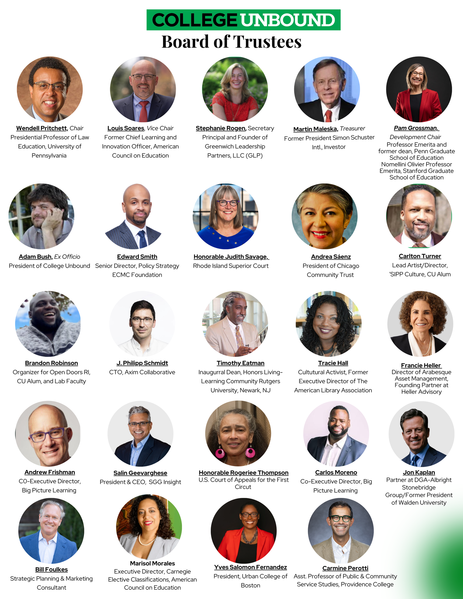 2025-2026 Board of Trustees, also listed below
