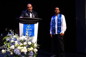 Corde August is recognized as a Student of the Year during the Eden Area ROP Student of the Year Awards Night in May 2025.