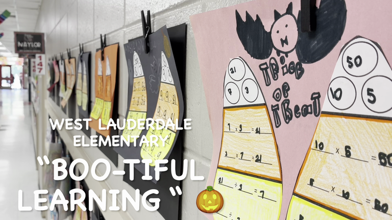 West Lauderdale Elementary Halloween Classwork Hall Decorations