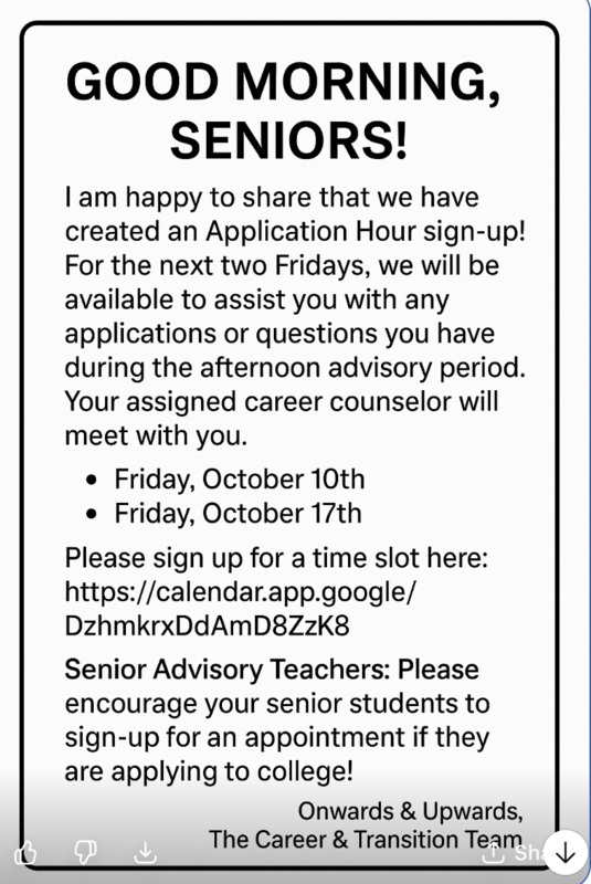 Senior Application Hour!