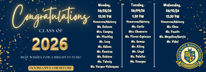 class of 2026 culmination schedule