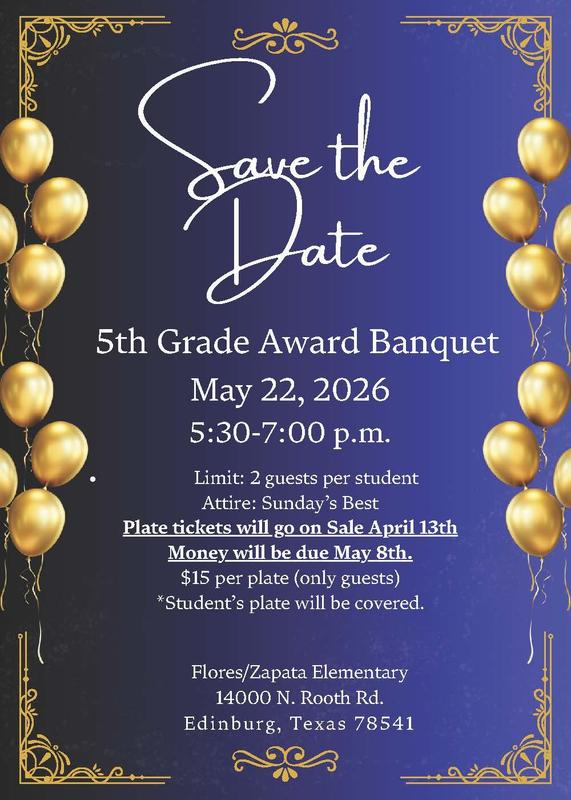 5th Grade Award Banquet Flyer