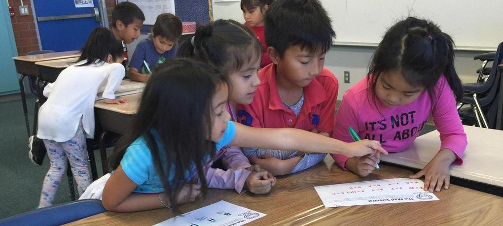 Students work together to solve problems.