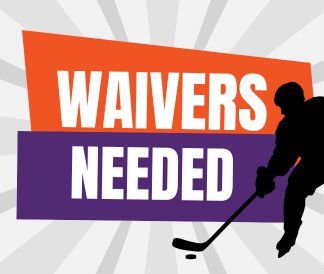Waivers Needed with silhouette of hockey player