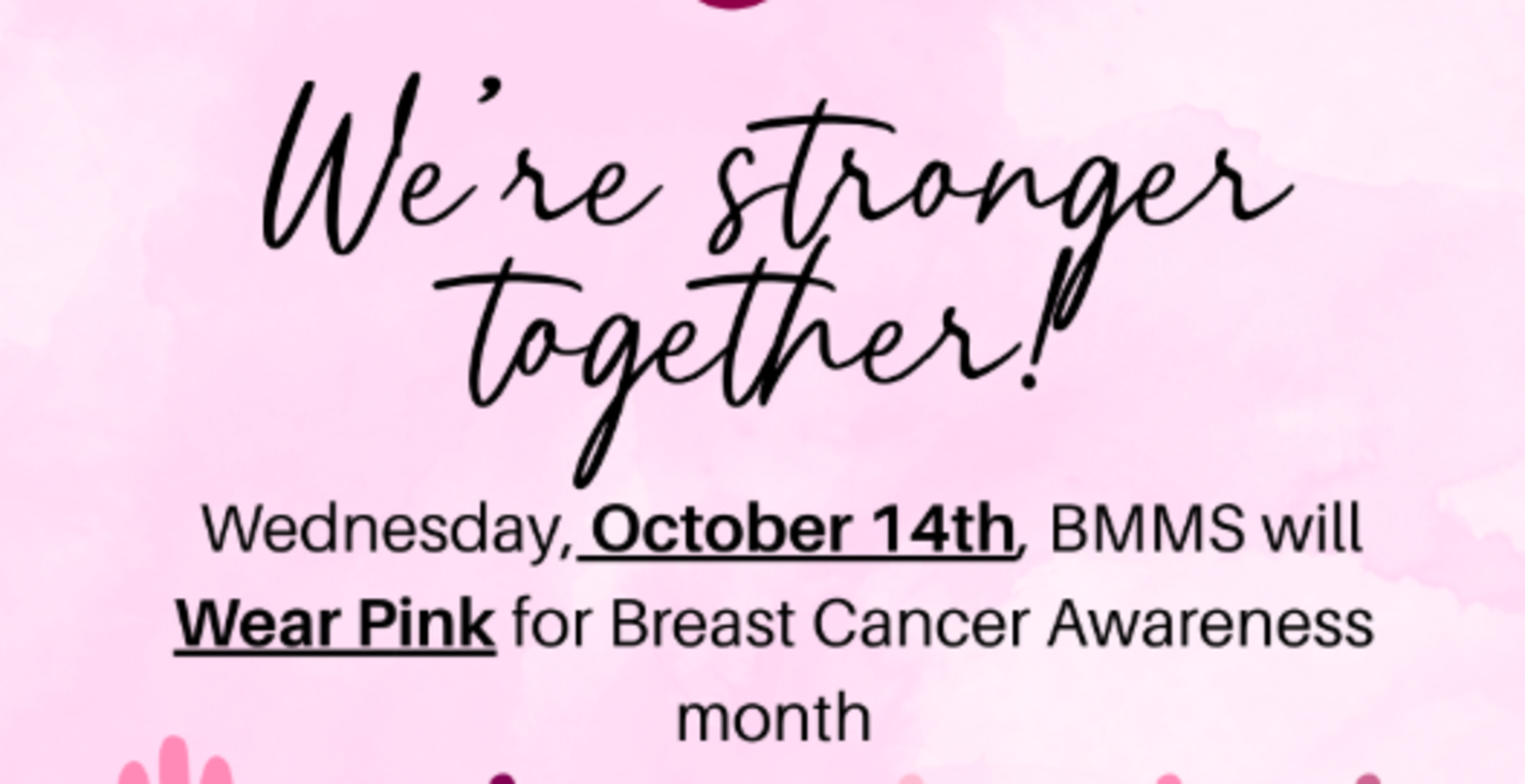 10/14 - ASB Spirit Day - Wear pink show your support for Breast Cancer Awareness Month
