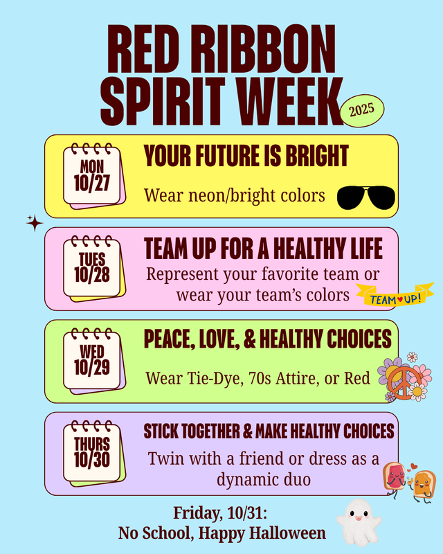 Spirit Week Oct 27th -Oct 30th