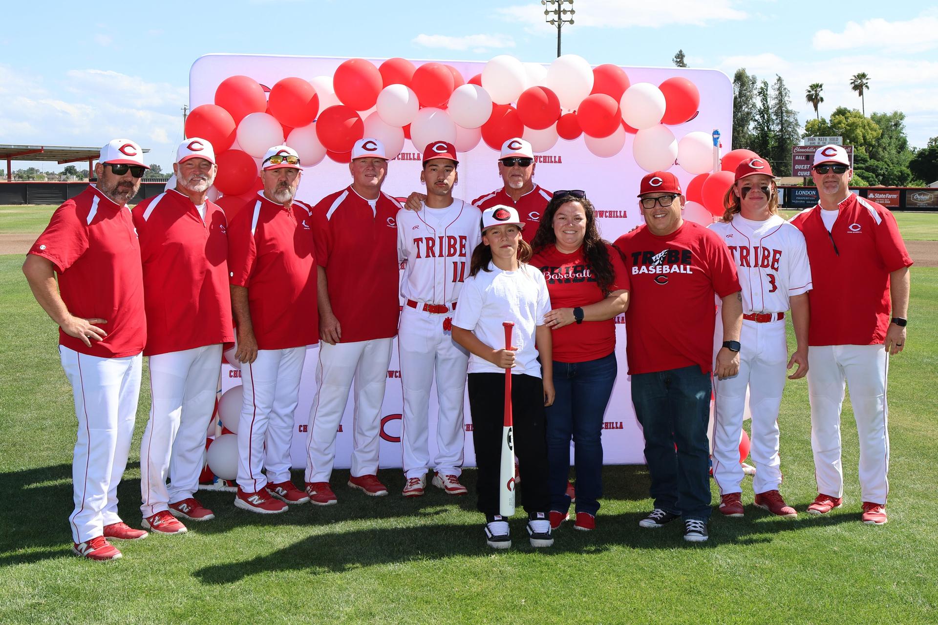 senior baseball players and their escorts