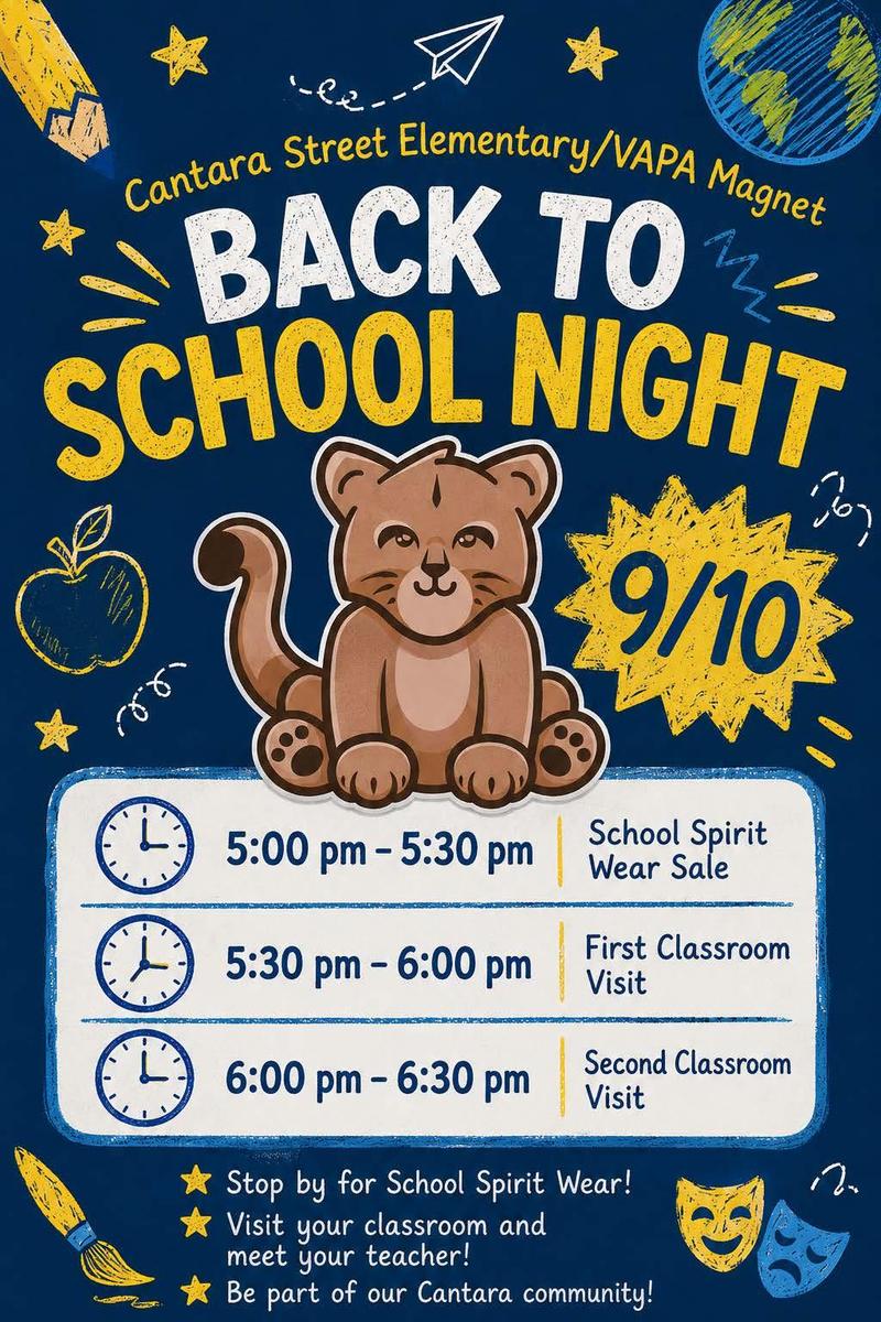 Back to School Night flyer