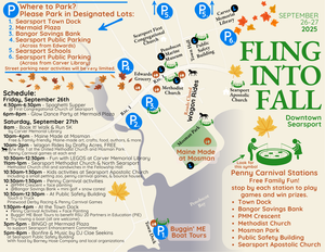 Searsport Fling into Fall Sept 26-27, 2025. Downtown Searsport, ME