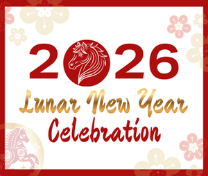2026 Lunar New Year Celebration with red and gold accents