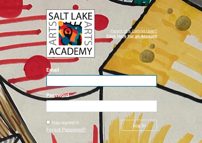login page for canvas