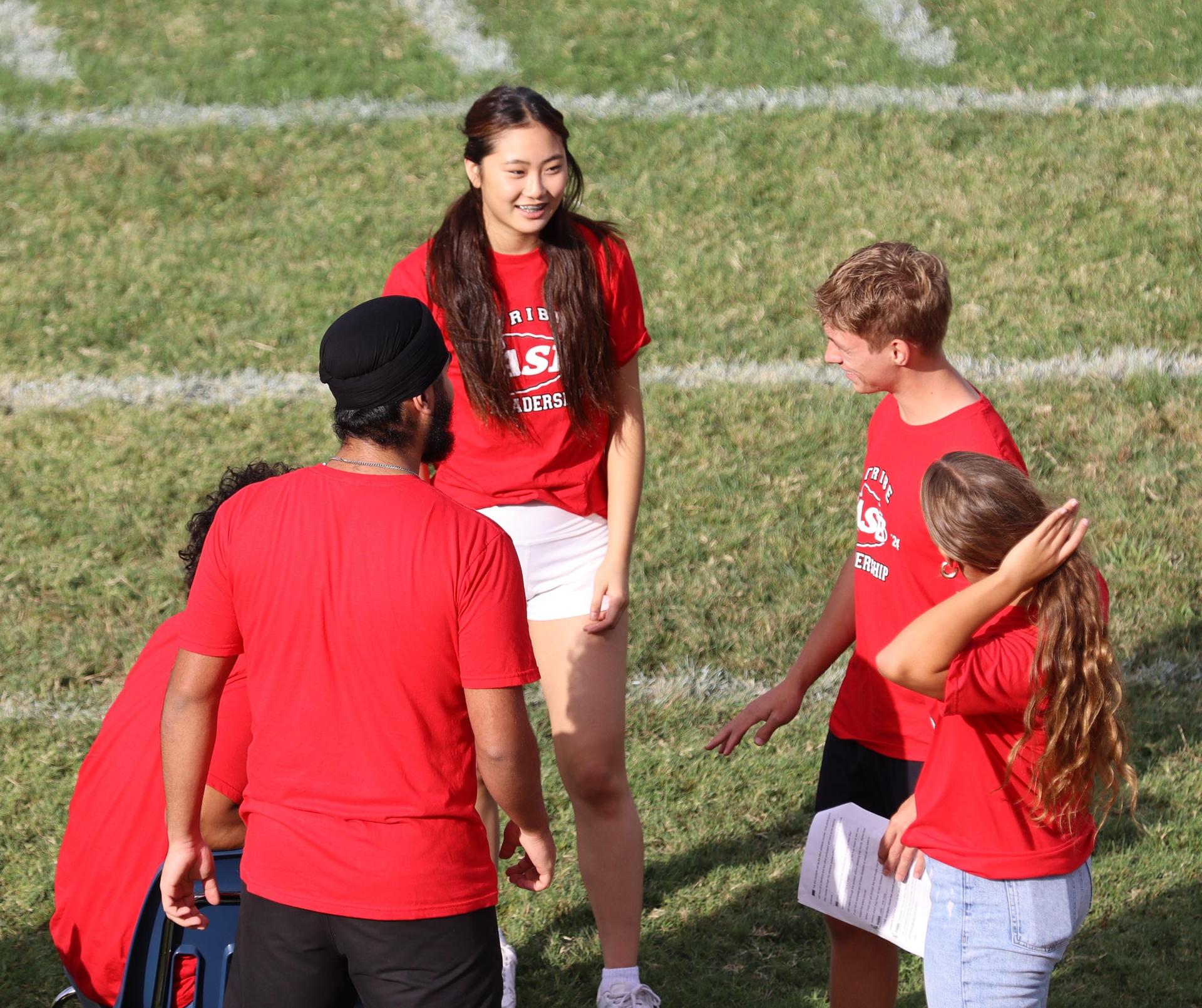 Students and staff enjoying the back to school rally