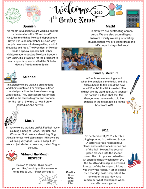 4th Grade Newsletter