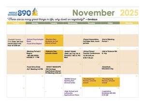 November 2025 School Calendar Page 1