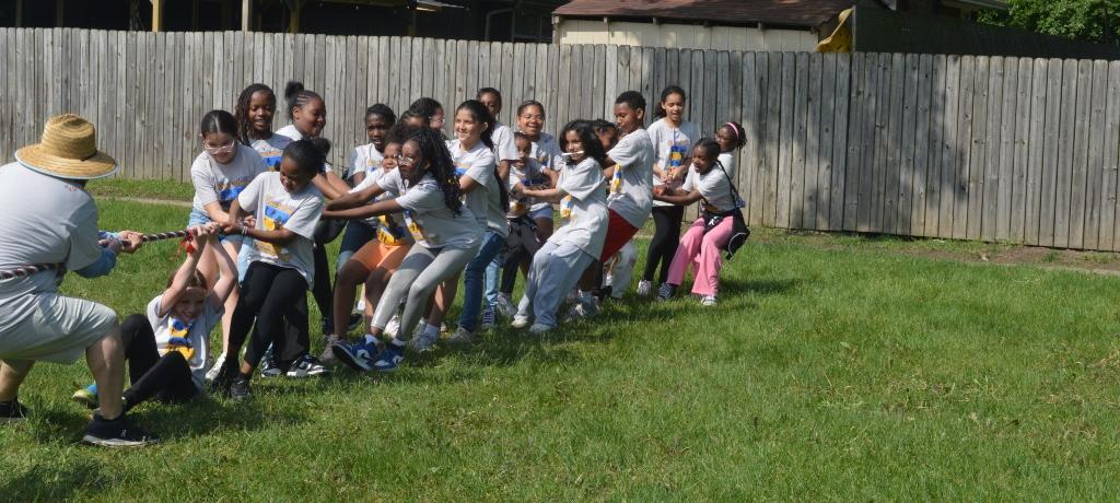 one half of tug-o-war game