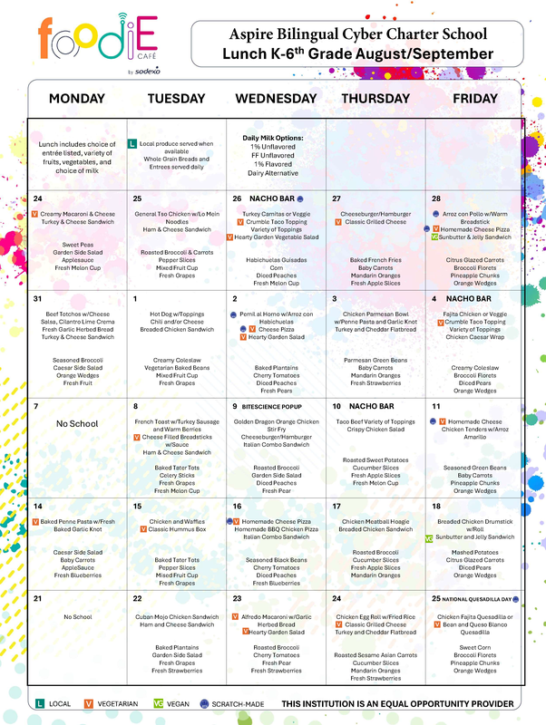 Cyber Lunch Menu September