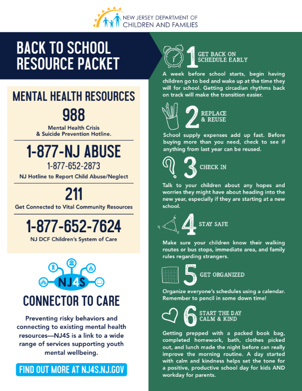 back to school resource packet