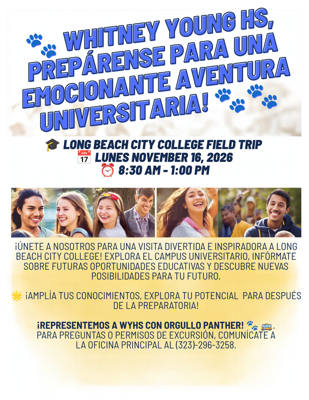 Viaje Escolar LBCC 11/16/2026