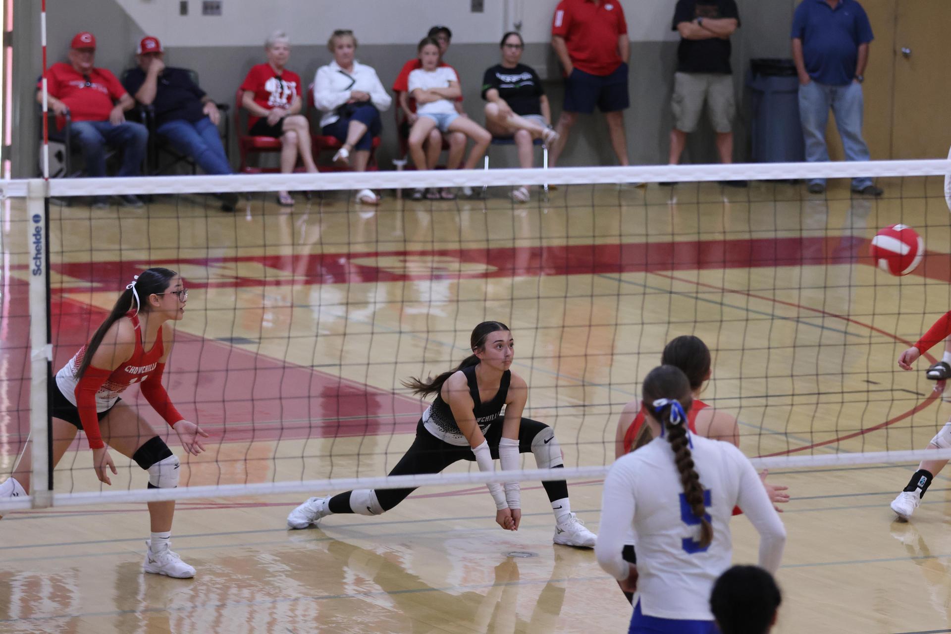 Varsity girls Volleyball playing vs. Madera 31