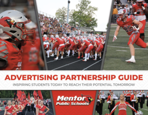 Cover of the advertising guide which has photos from a photoball game