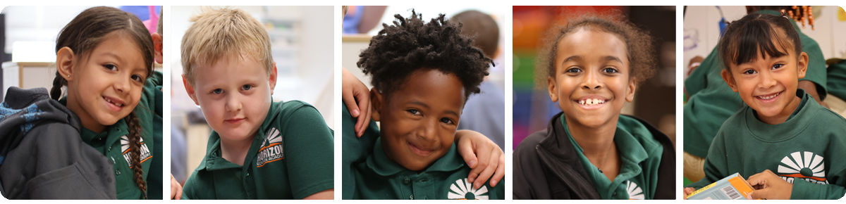 Collage of five individual student portraits