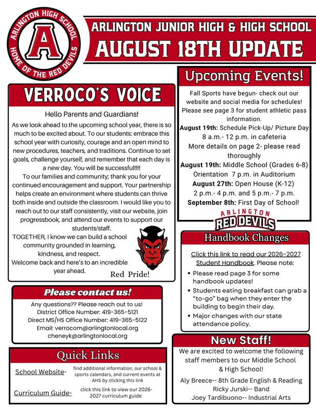 8/18 HS Newsletter