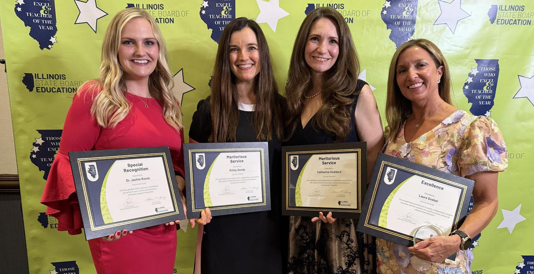 Four SHSD161 staff members were honored during the Illinois State Board of Education (ISBE) 2026 Those Who Excel & Teacher of the Year Awards Banquet in Bloomington-Normal this weekend.