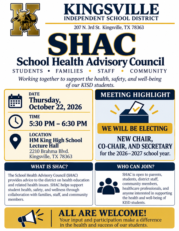 SHAC Meeting announcement