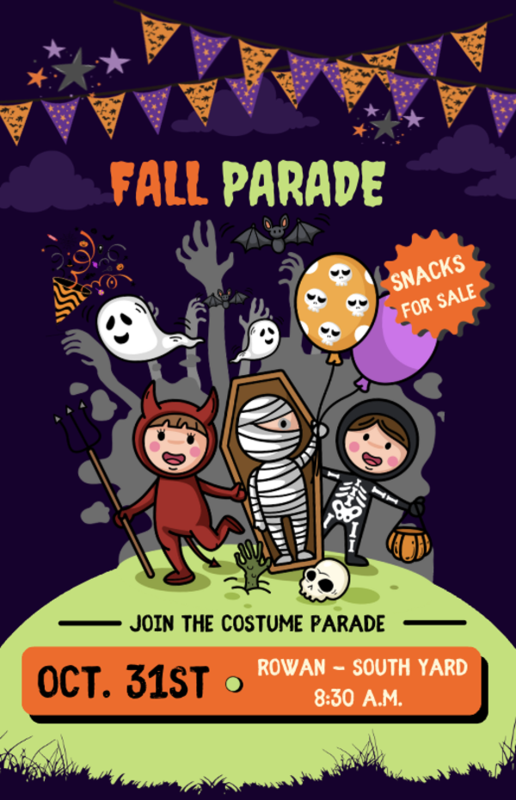 Fall Parade flyer in English