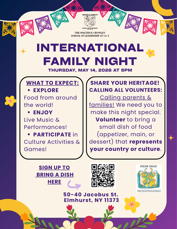 International Family Night English Flyer