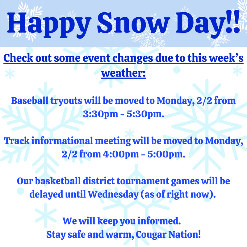 Snow Day Event/Date Changes