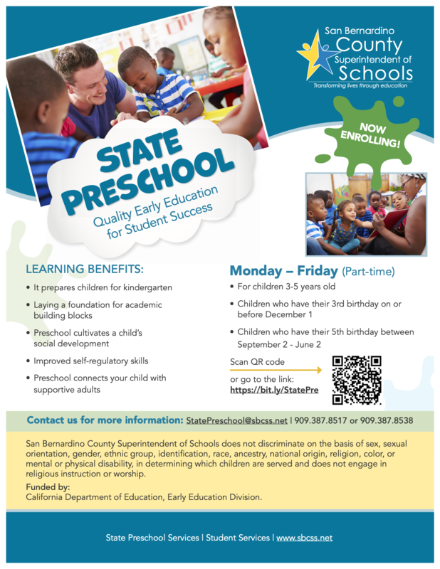 State Preschool Now Enrolling Featured Photo