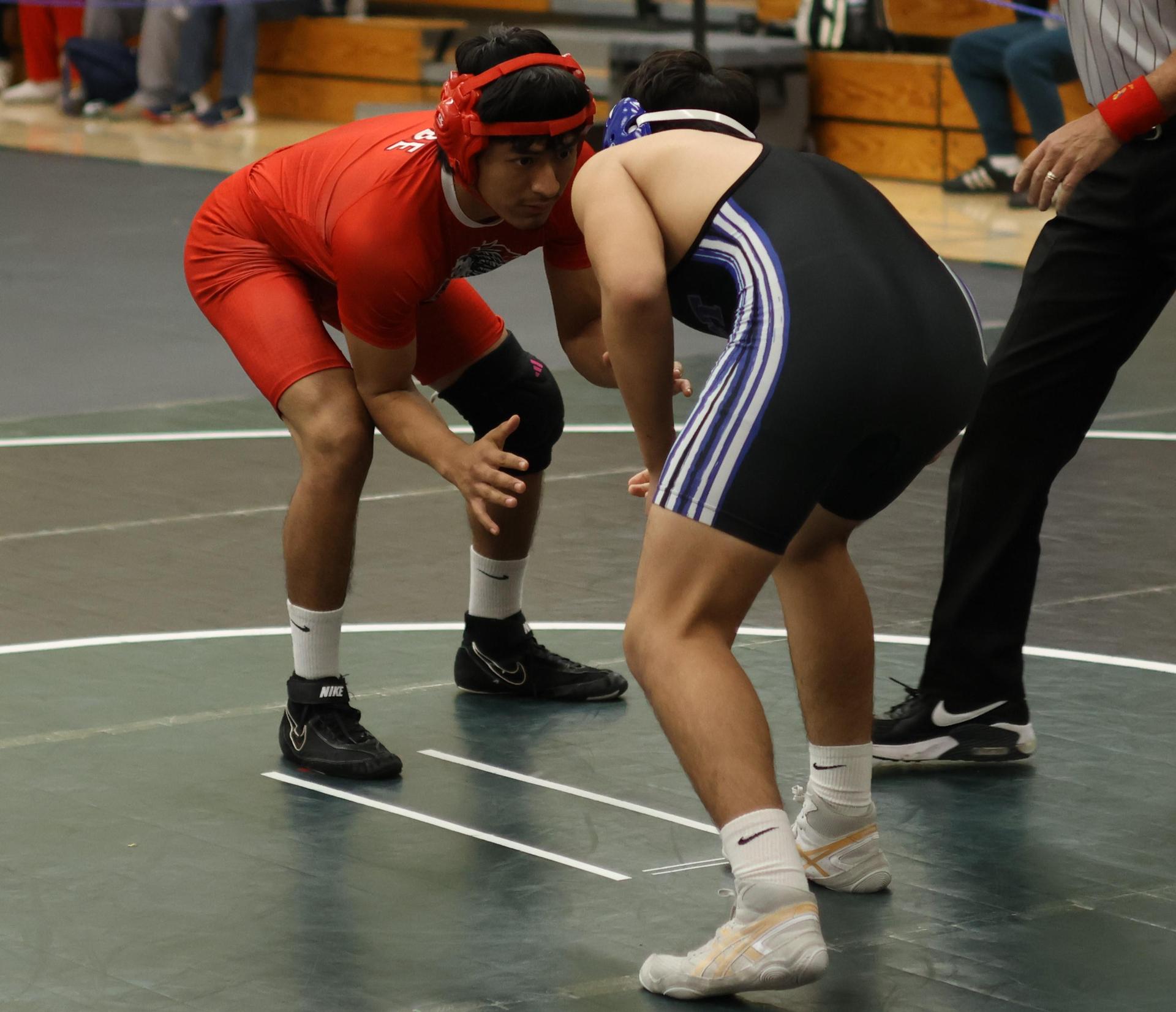 Boys wrestling in the Liberty Duals event 118
