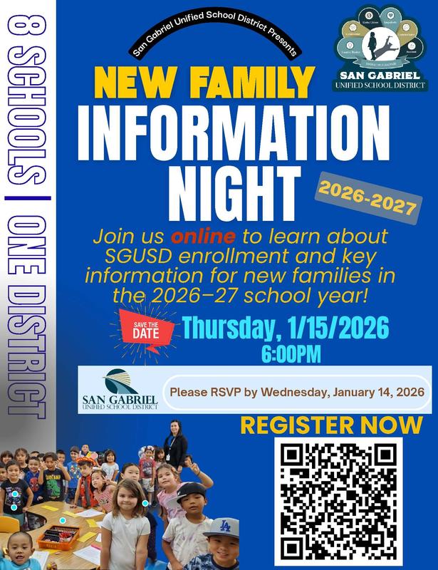 Flyer for Virtual New Parent Info Night