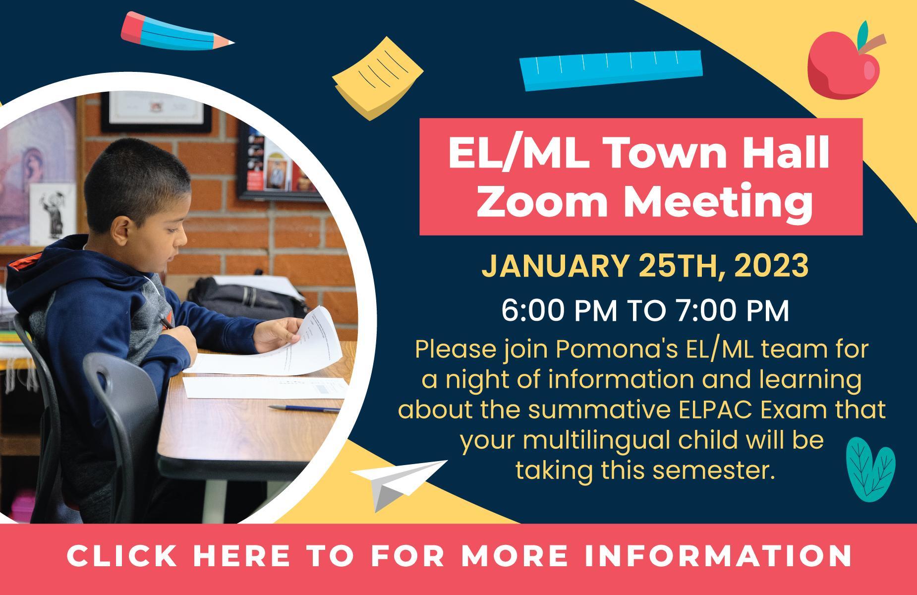 EL/ML Town Hall Meeting, 1/25/23 at 6PM