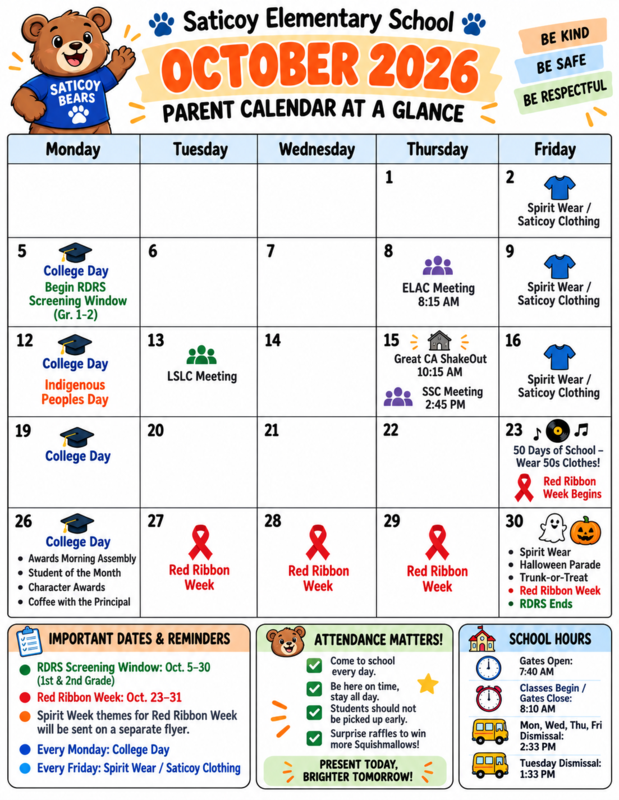 October Calendar