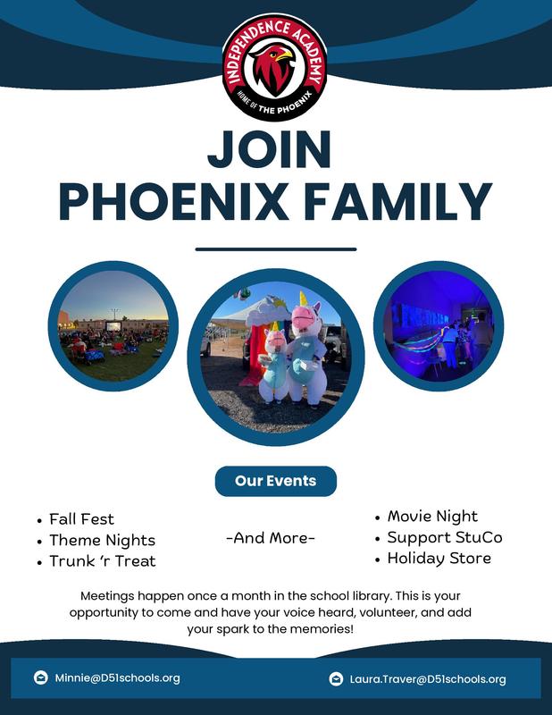 The first Phoenix Family meeting of the year will be on Tuesday, August 26th at 4:30 in the library.