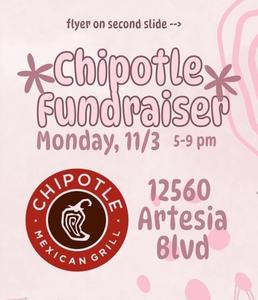 WHS Girl Up Club fundraiser at Chipotle on 11/3/25 from 5 - 9pm