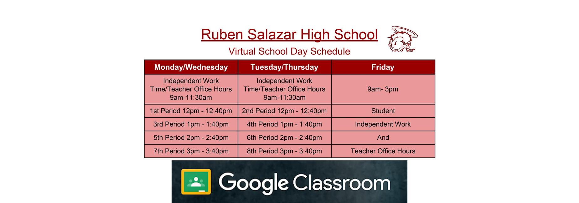 Virtual School Day Schedule
