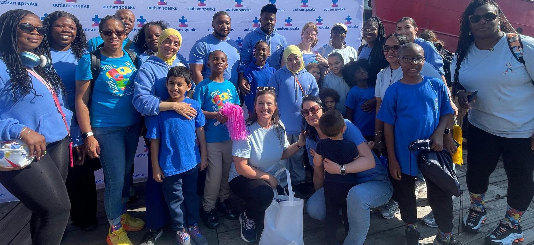 group photo at autism walk