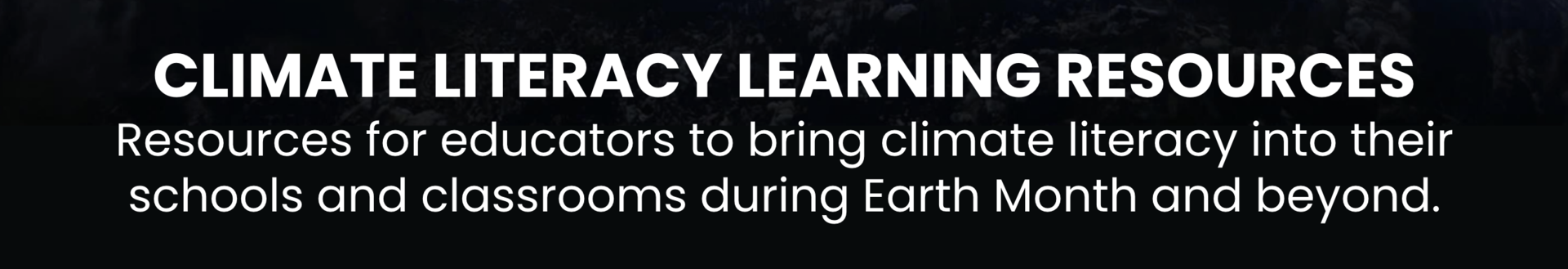 Earth Month Learning Resources