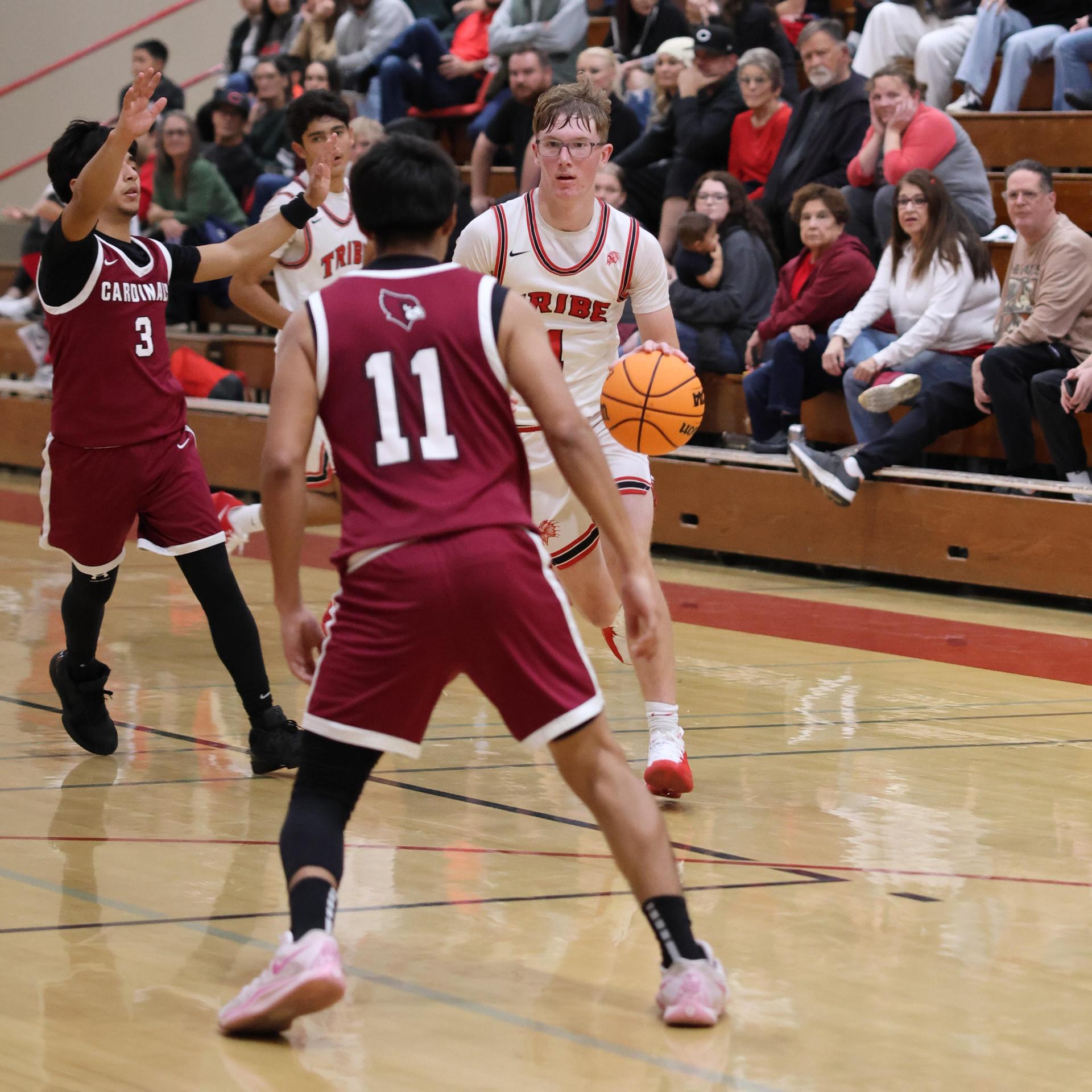 Varsity Boys Basketball playing vs. Orosi 55