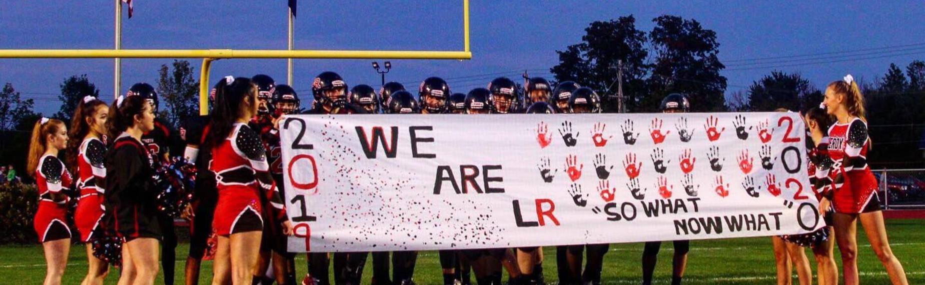 Cheerleaders with LR Knights Footbal Team