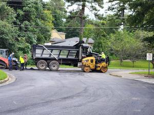 Crews Repaving TDSA's campus
